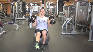 How to: SB Seated Single Leg Dumbbell Curl and Press