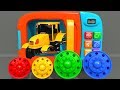 Learn Colors with Yellow Tractor Construction Vehicle Toys Assembly Car and Soccer Ball | ZORIP