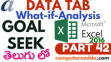 Ms-Excel 2016 in Telugu 42(Goal Seek) (www.computersadda.com)