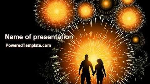 Beautiful Fireworks PowerPoint Template by PoweredTemplate.com
