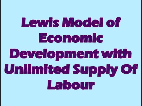 Lewis model Economic Development with Unlimited Supply Of Labour