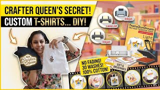 DIY Customise Print On TShirt 👕| Light Fabric using Iron on | Inkjet Printer at Home