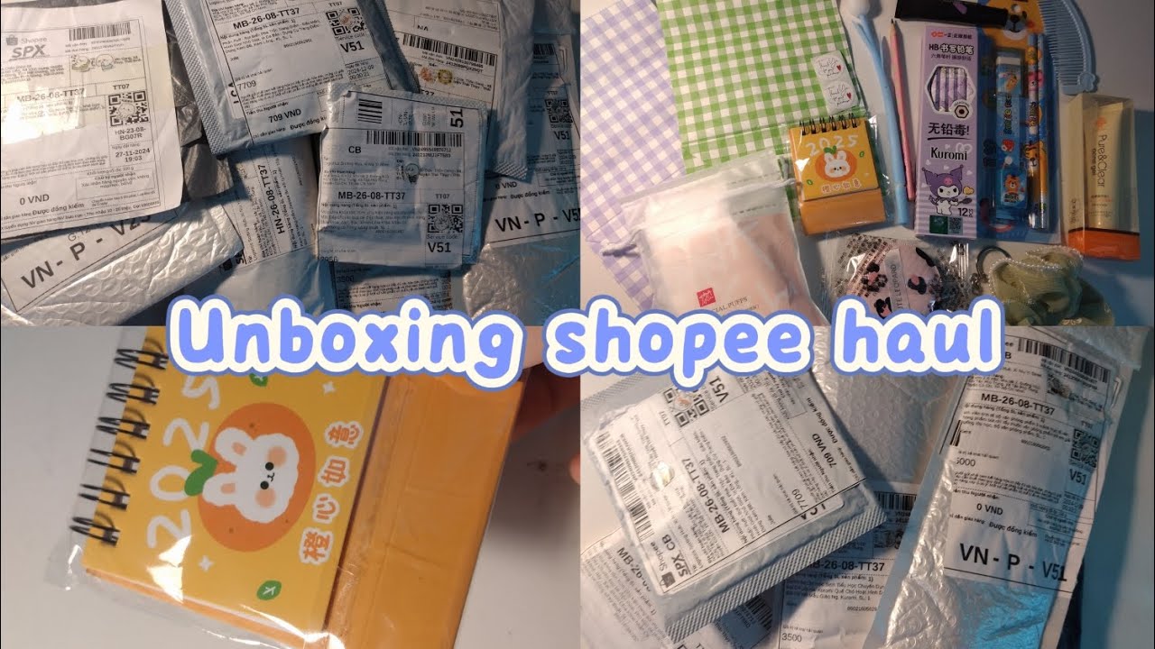 UNBOXING SHOPEE| Hè đặt gì?Mua được toàn đồ cute...| Pthyy🌷