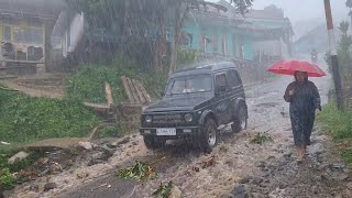 Monster Rainstorm 🌪️ Walking in Heavy Rain Hits a Lonely Village ⛈️ Deep Sleep