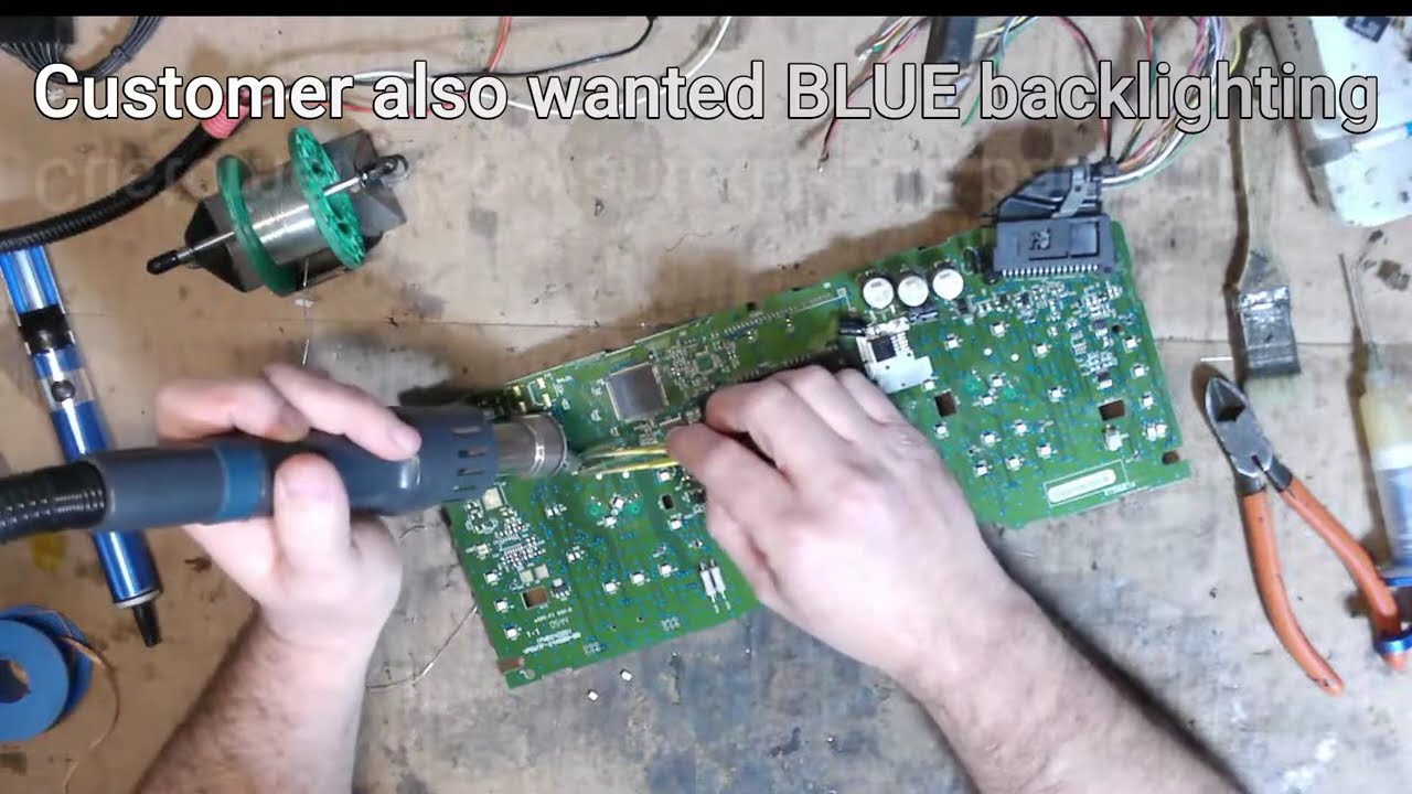 Ford Crown VIC instrument cluster PCB repair  - Power failure fix and blue LED backlighting change