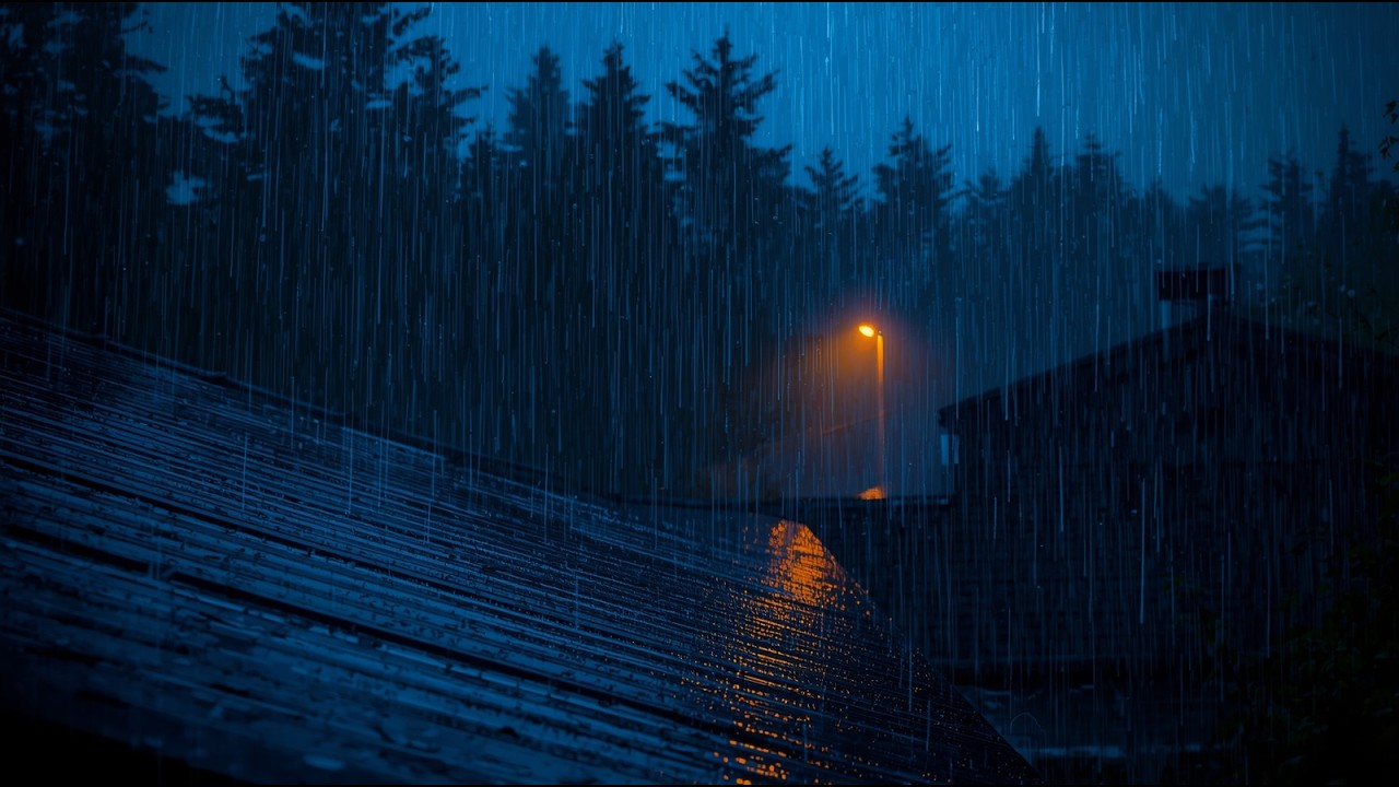 Sleep Well Instantly with Torrential Rain & Powerful Thunder on a Tin Roof of a Deserted Cabin #755