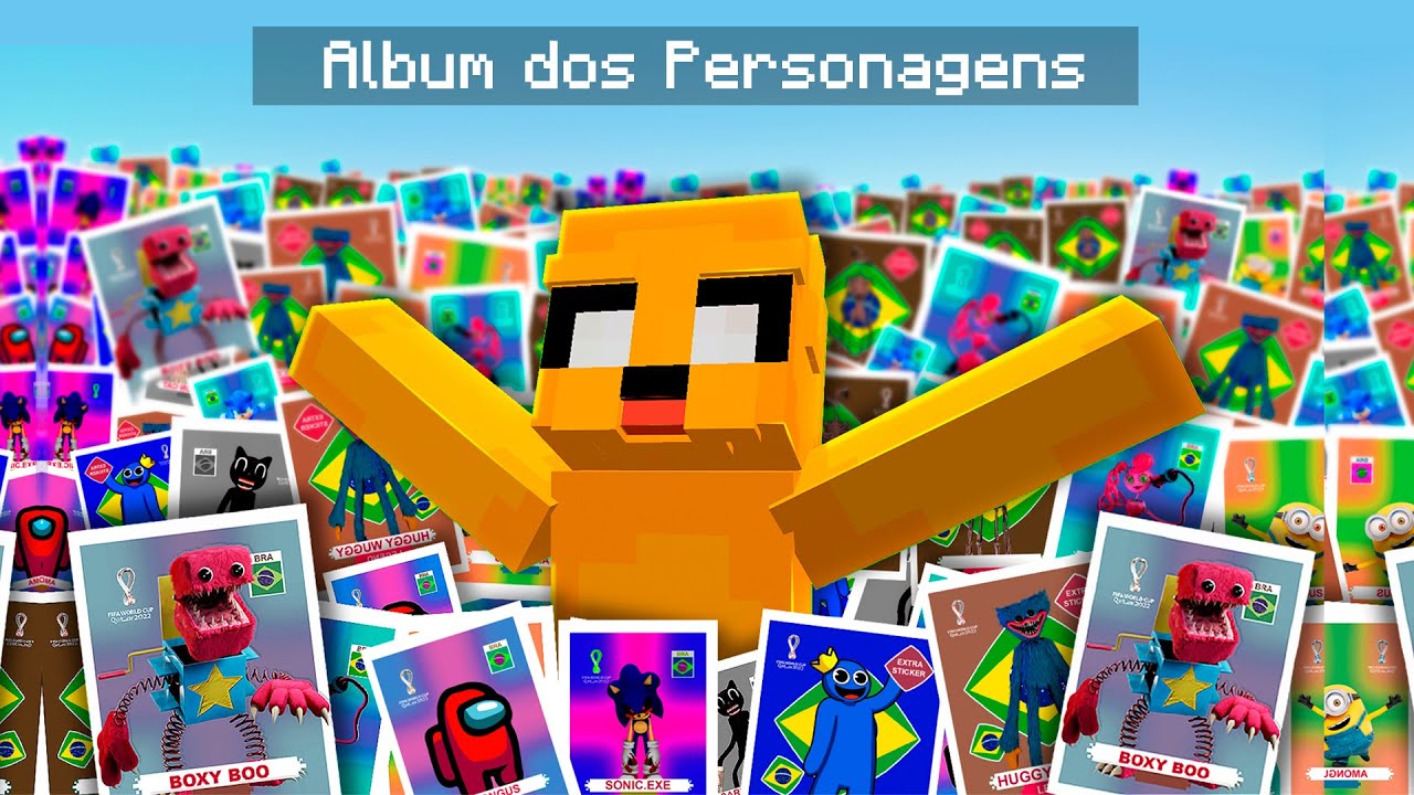 Completei o ÁLBUM De figurinha DOS PERSONAGENS No Minecraft