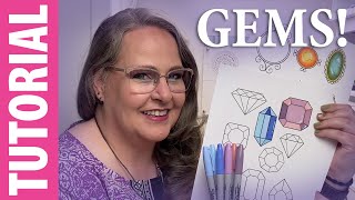 EASY Gemstone Coloring Tutorial [NEW Sharpie Mystic Gem Review]