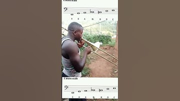 E blues scale with notes for trombone #100shorts2024