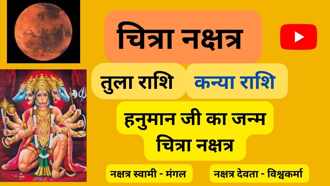 चित्रा नक्षत्र ll तुला राशि llकन्या राशि ll हनुमान जी का जन्म चित्र नक्षत्र Il डॉ शक्तिधर शर्मा