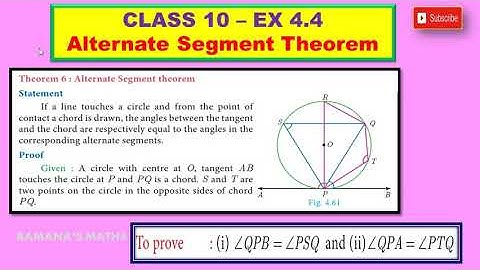 Class 10 - EX 4.4 - ALTERNATE SEGMENT THEOREM