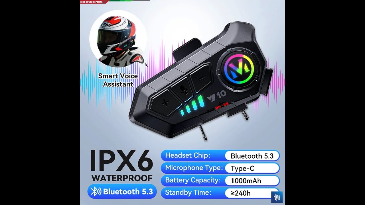 Motorcycle Helmet Bluetooth 5.3 Earphones Wireless IPX6 Waterproof