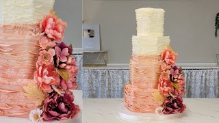 No Pans?? No Problem! Easy Hexagon Cakes | Satin Buttercream Ruffle Hexagon Wedding Cake