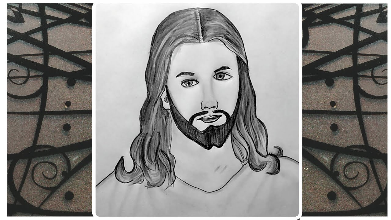 Jesus drawing in 4x speed | How to draw Jesus Christ easy | Christmas ...
