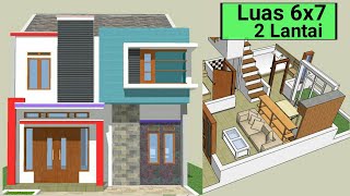 Super Complete...!! Minimalist 2-Story House Design..., House Plan Size 6x7 meters