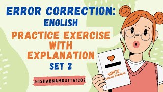 ERROR CORRECTION:2 | PRACTICE EXERCISE| ENGLISH EXAM | BOARD EXAMS | COMPETITIVE EXAMS |2024
