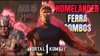FERRA IS CRAZY WITH HOMELANDER  “HIGH DAMAGE” (COMBO TUTORIAL) MORTAL KOMBAT 1