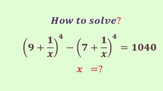 A Nice Algebra Problem | Math Olympiad | Can you solve this? | x=?