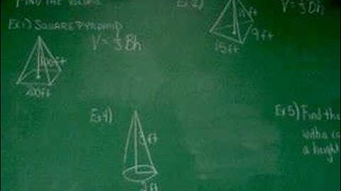 Chapter 10, Section 7, Pt. 1: Volume Pyramids and Cones