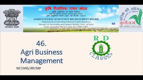 INTRODUCTION To ICAR/NET/ARS Agri Business Management