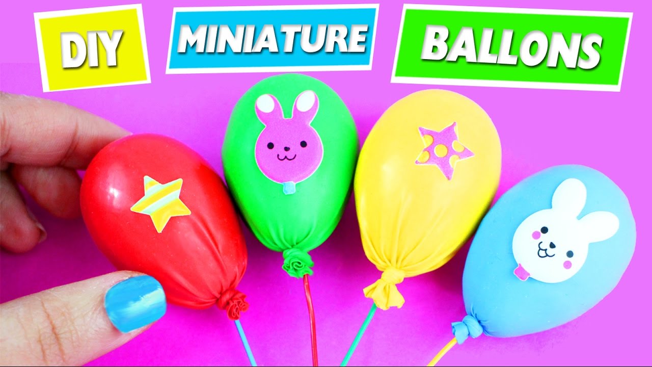 DIY | MINIATURE BALLONS - Easy Doll Crafts - 5 minutes craft