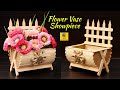 Flower vase Showpiece idea with jute and Popsicle Sticks | Best of Waste Home Decor art and Craft
