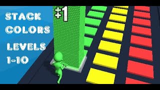 STACK COLORS GAMEPLAY WALKTHROUGH LEVELS 1-10 | PART 1 screenshot 1