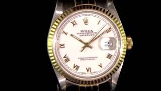 18K YELLOW GOLD & STAINLESS STEEL ROLEX DATEJUST AUTOMATIC WRISTWATCH. Ref. 273 26064Streaming