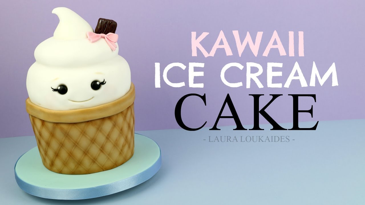 Ice cream cone themed 3D sculpted cake tutorial  YouTube