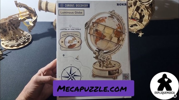 Robotime Puzzle 3D Bois Globe Lumineux pour Adultes Maquette en Boi