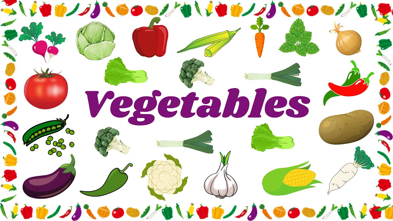 50 VEGETABLES NAME for Toddlers | First Words for Babies | English ...