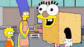 Marge's stand with a large piece of cheese