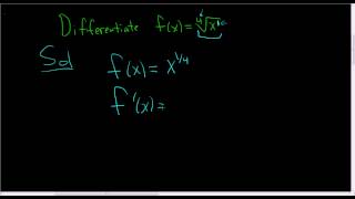 Find the Derivative of f(x) = fourthroot(x)