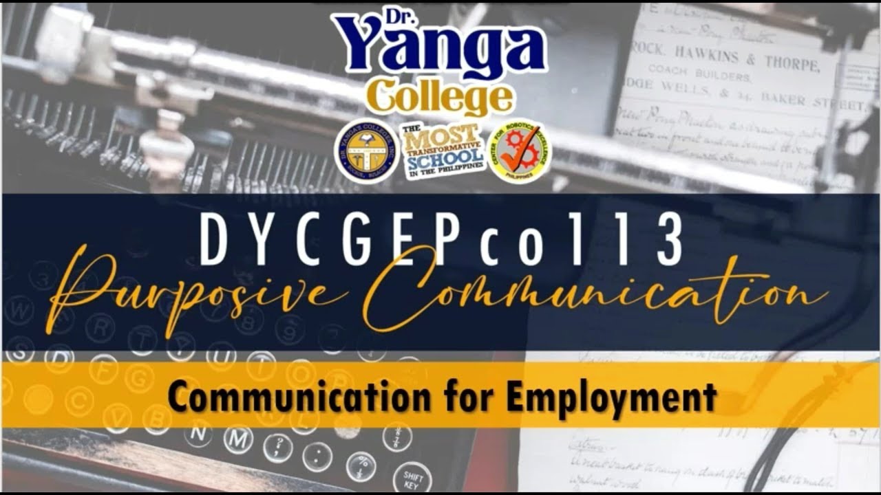 Purposive Communication 13 - Application Letter, Resume, and Job Interview