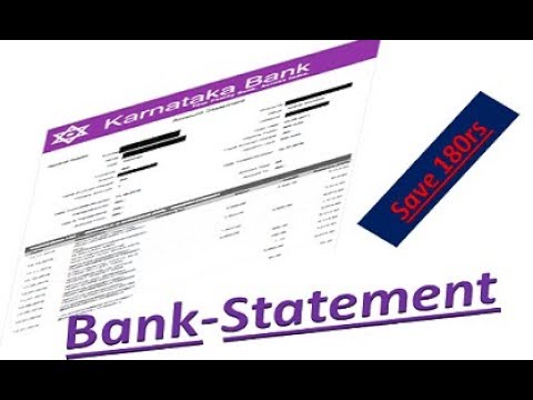 Karnataka bank account statement online in 2 minutes