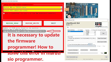 It is necessary to update the firmware programmer! How to solve this error in maruti sio programmer.