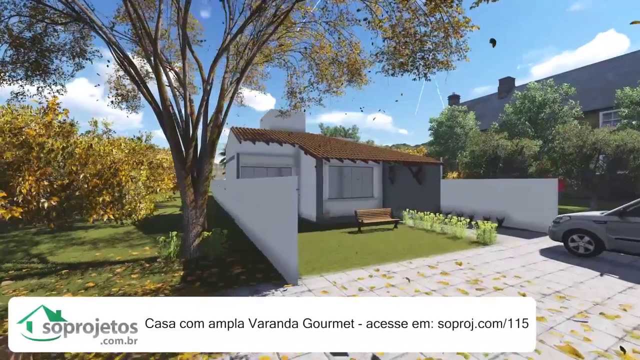 Planta De Casa Com Ampla Varanda Gourmet Cod 115 So Projetos