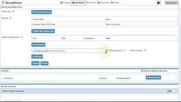 Creating and sharing a project in NoodleTools