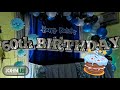 Uncle's 60th Birthday - Black, Blue and Silver themed