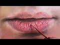 How to Paint Detailed Dry Lips Using Acrylic | Lips Texture.