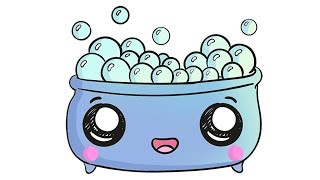 How to draw cute bath