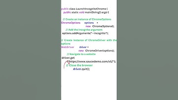 Launch the Chrome browser in incognito mode || Automation Testing || Selenium Java