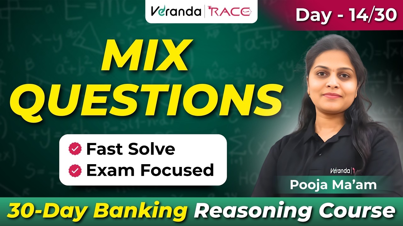 Mix Questions | Fast Solve | Exam Focused | Banking Reasoning Day-14 | Pooja Ma’am