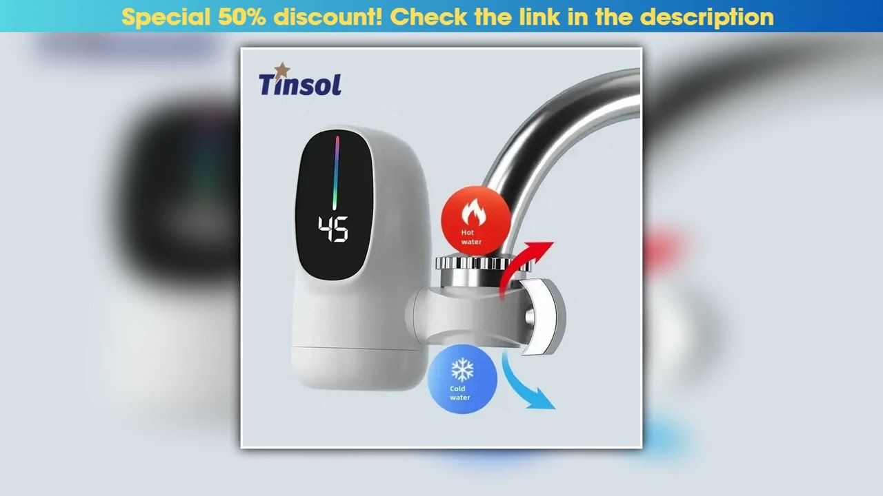 TINSOL New 3000W Instantaneous Hot Water Faucet Hot and Cold Water Heater Kitchen Fast Heating