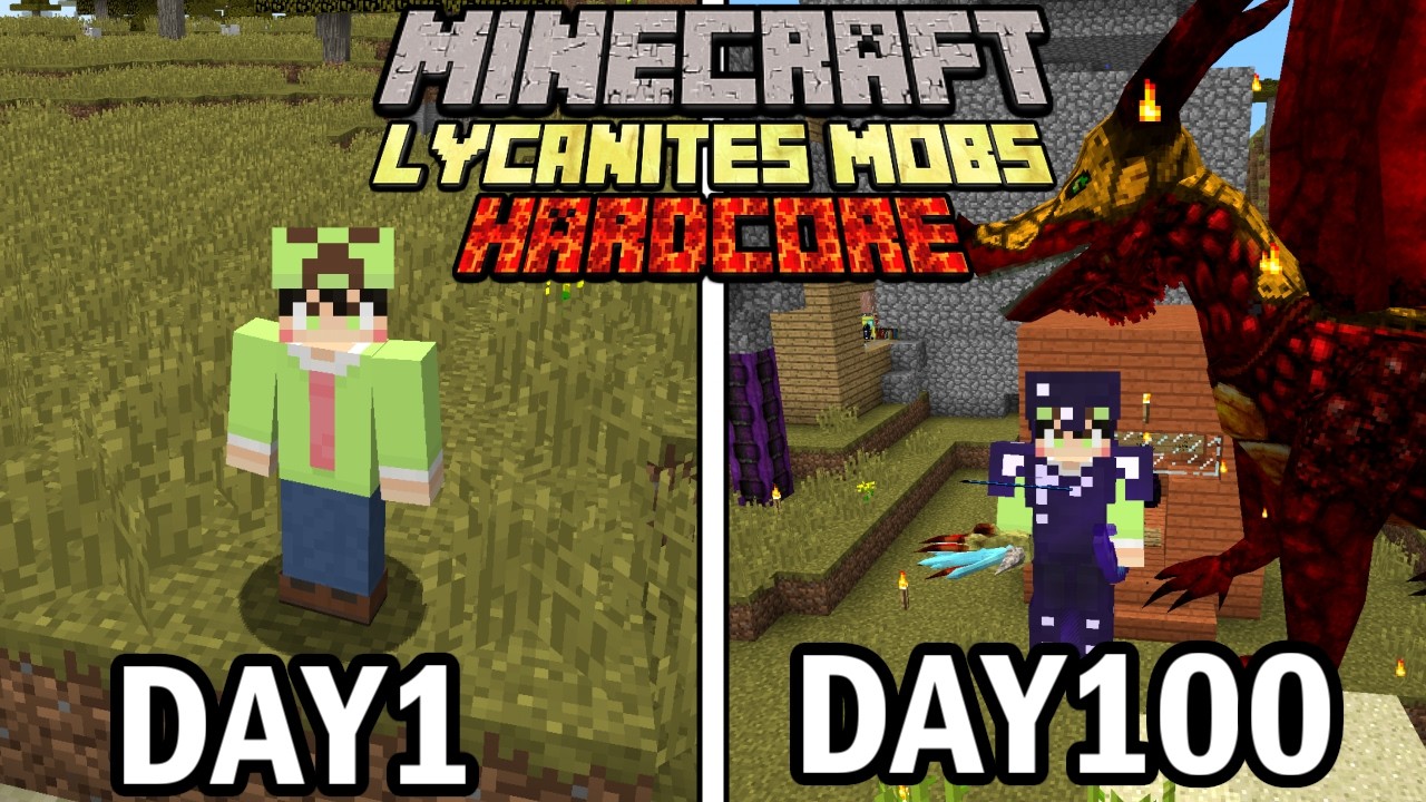 【マインクラフト】敵が多すぎる鬼畜な世界で100日間ハードコア生活をしたらヤバかった【100days】【Minecraft】