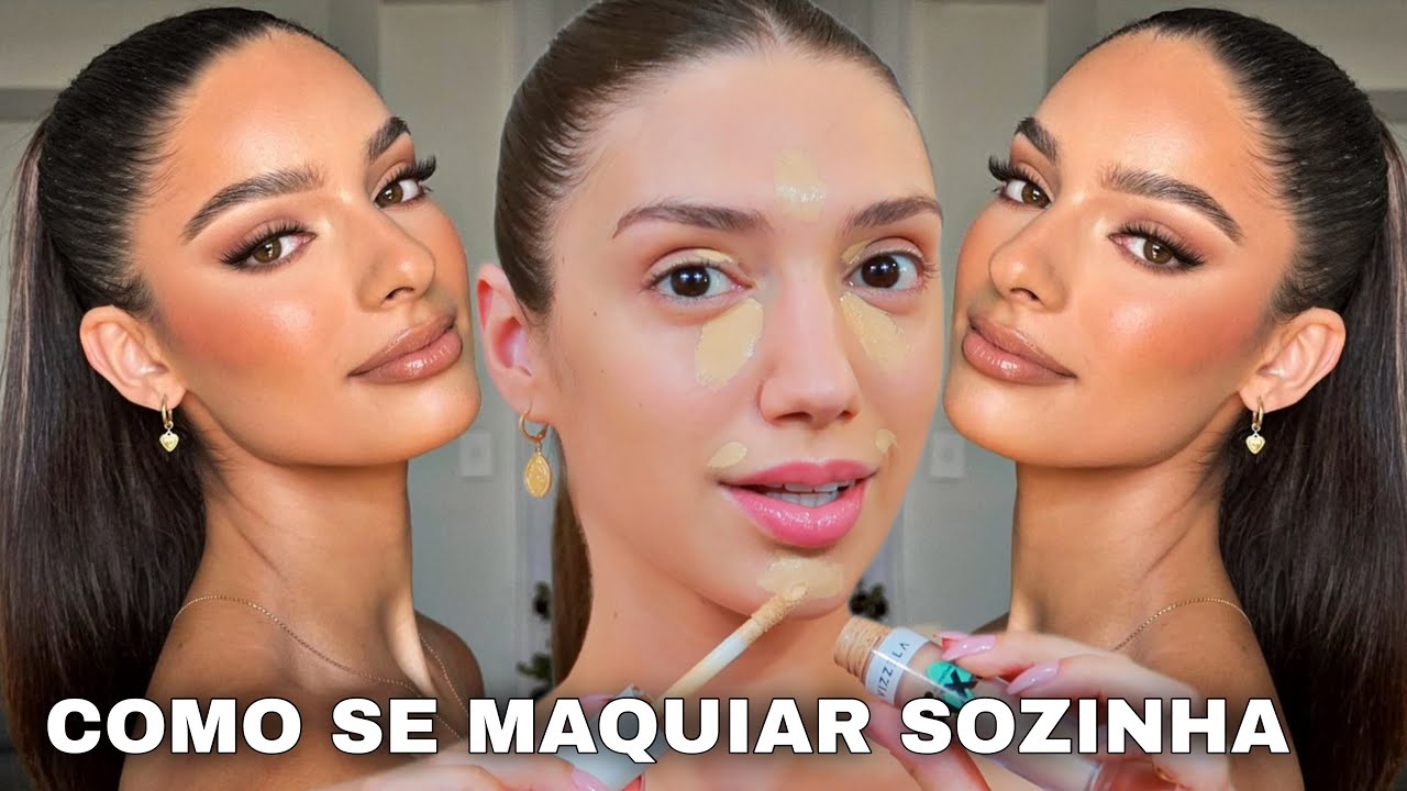 COMO SE MAQUIAR SOZINHA EM CASA *MAQUIAGEM QUE TODO INICIANTE CONSEGUE FAZER* MAKE DE INICIANTE