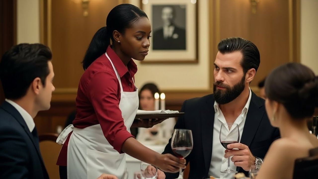 The Black Waitress Silently Changed His Glass - The Billionaire Froze When He Knew Why