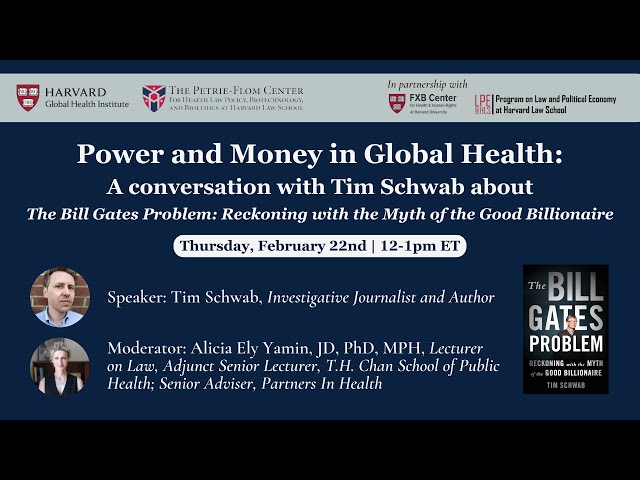 Power and Money in Global Health: A conversation with Tim Schwab