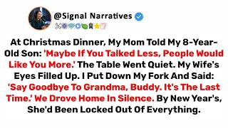 Mom Crushed My Son At Christmas Dinner With One Sentence. We Left And Never Came Back.