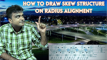 How to draw a bridge in AutoCAD | Skew Angle Structure Layout | Bridge Layout on Radius Alignment